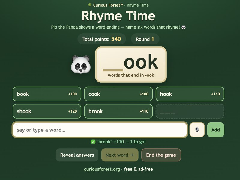 Rhyme Time — screenshot